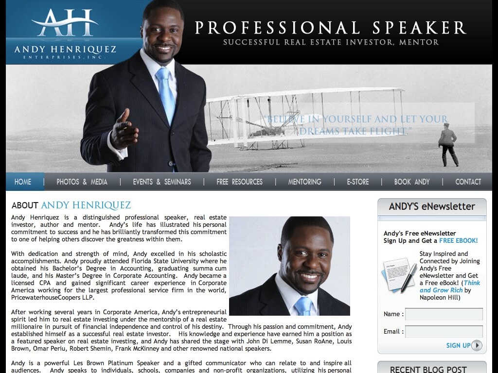 Andy Henriquez, Professional Speaker